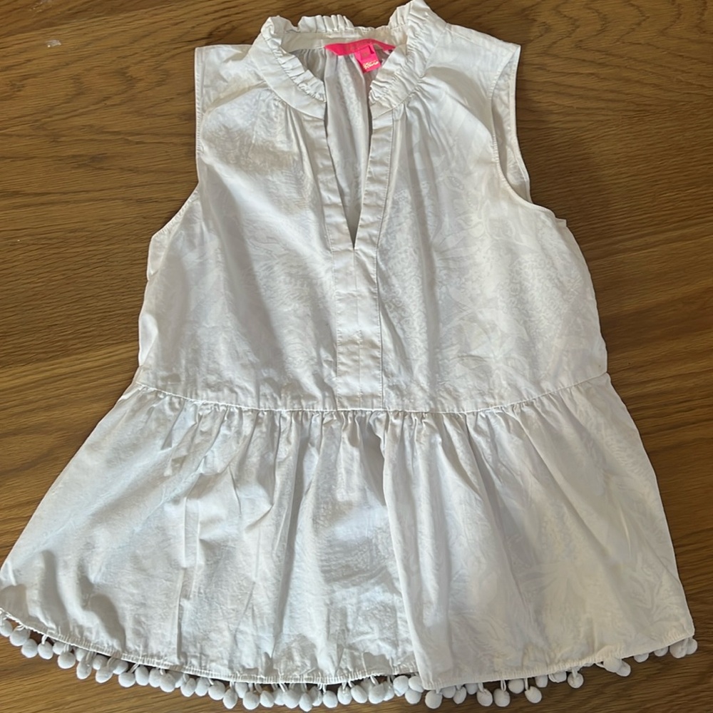 Women’s Lily Pulitzer white cotton blouse
